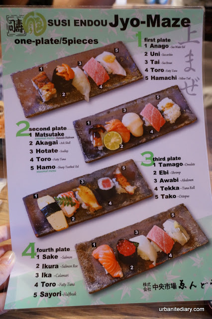 Endo Sushi Osaka Menu